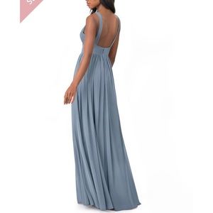 Azazie dusty blue bridesmaid dress!